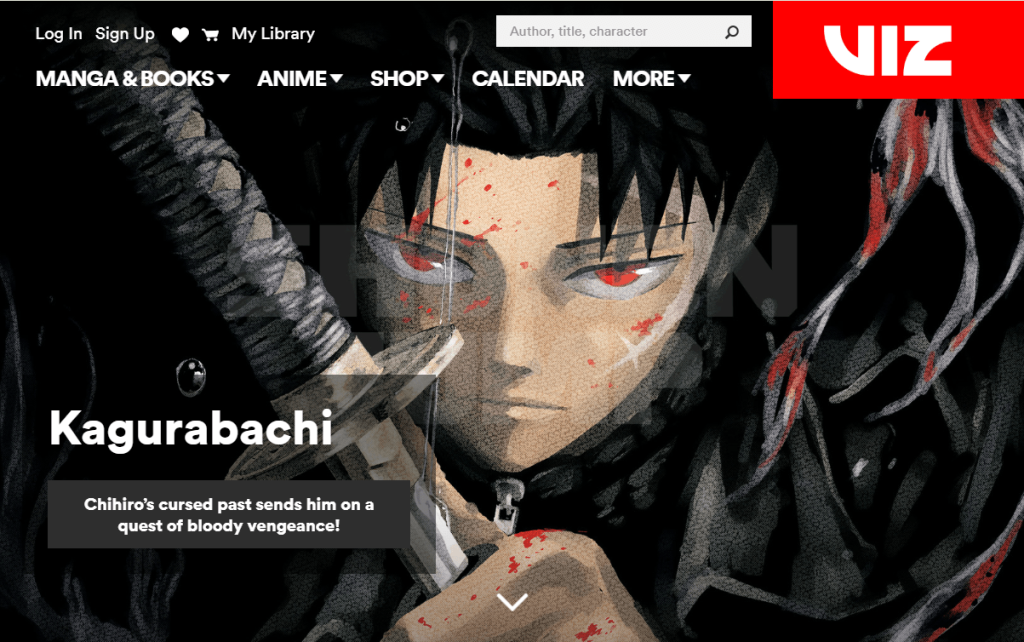 The web interface of Viz Media