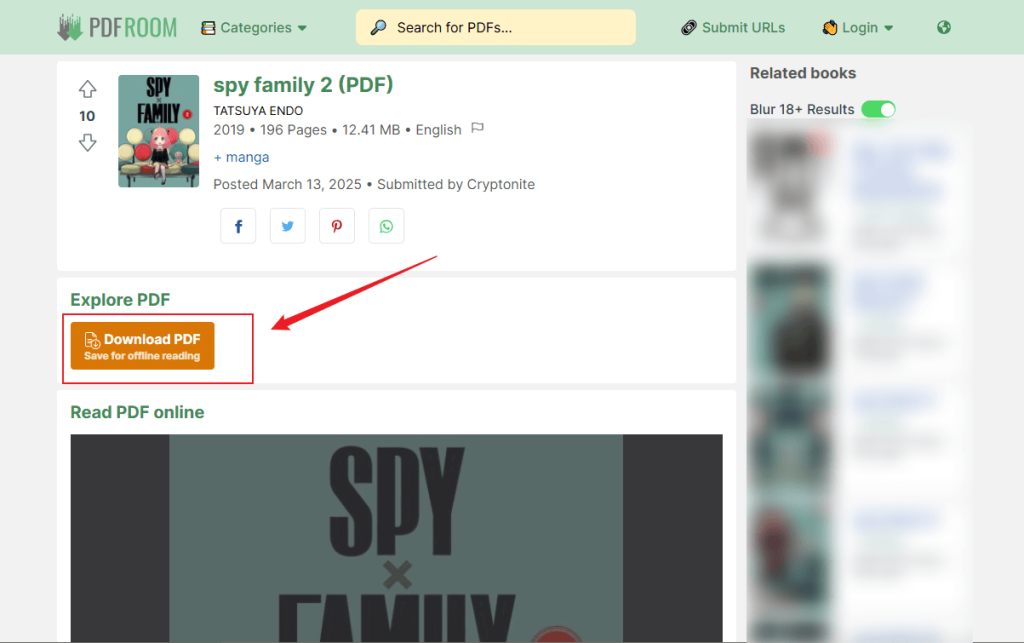 Click Download PDF to download the manga as a PDF in PDF Room