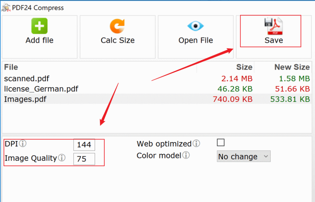 Customize the DPI and Image Quality in PDF24 Creator
