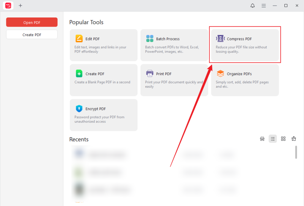 Click the Compress PDF option in JOPDF