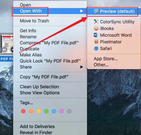 Open with the target image in Preview on your Mac