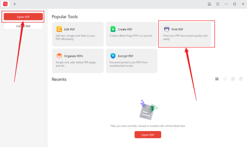 Click the Print PDF option in JOPDF to import your signed PDF
