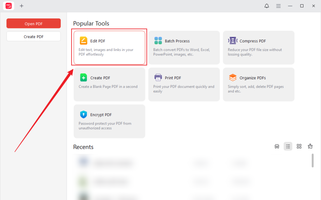 Click Edit PDF to import the watermarked PDF into JOPDF