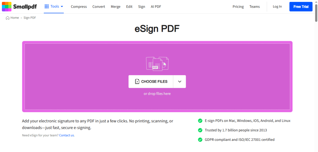 Smallpdf eSign PDF