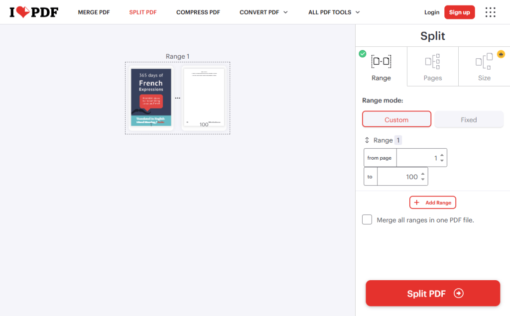 Split PDF Online