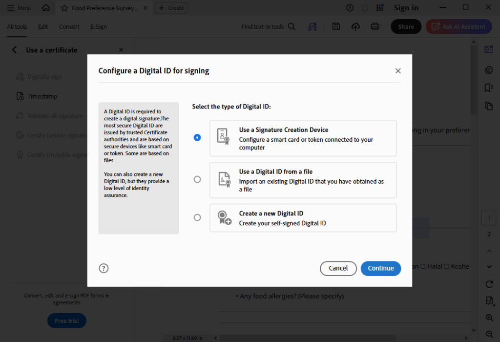 Adobe Create Digital Signature