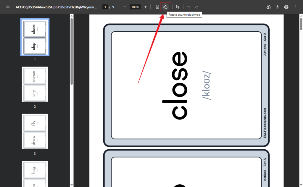 Click the Rotate icon