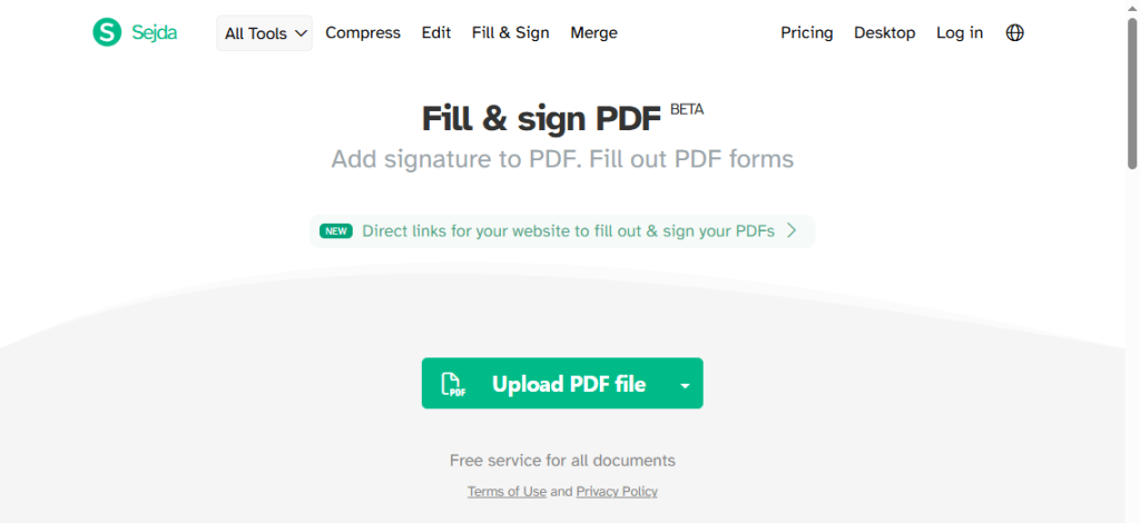 Sejda Upload PDF