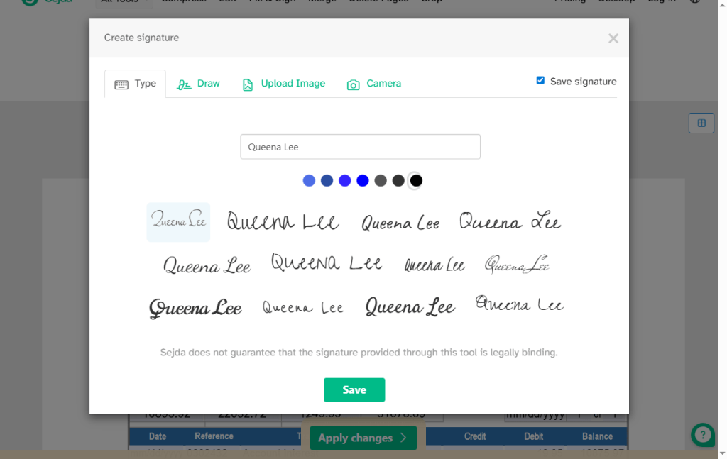 Create Signature