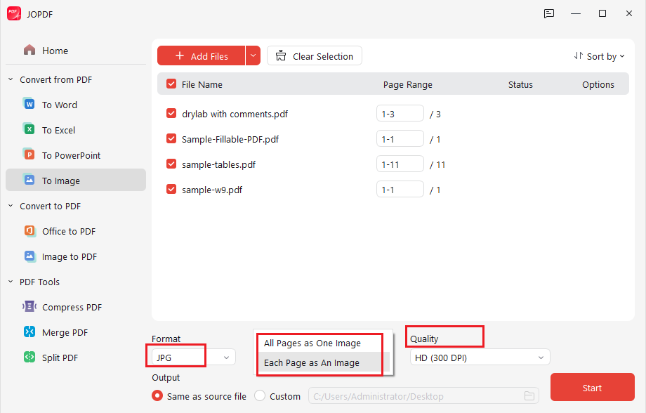Convert PDFs to JPGs in JOPDF