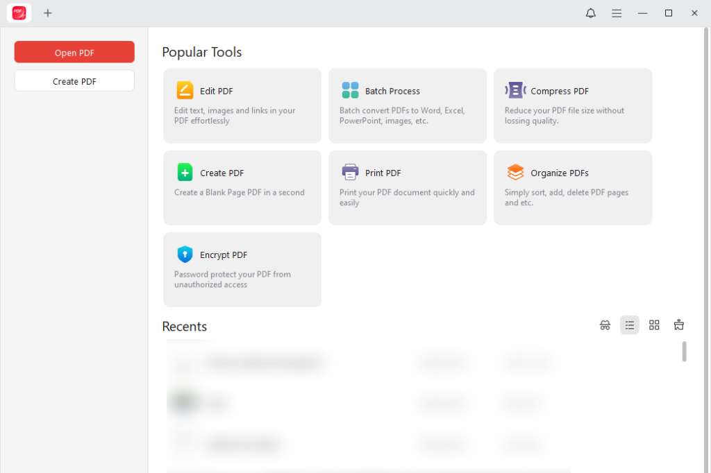 Interface of JOPDF