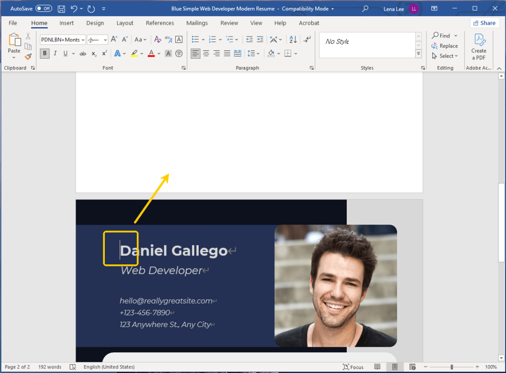 Word Create Blank Page