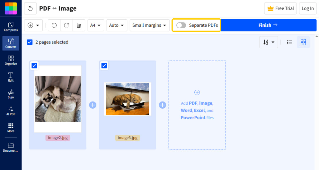 Separate PDFs