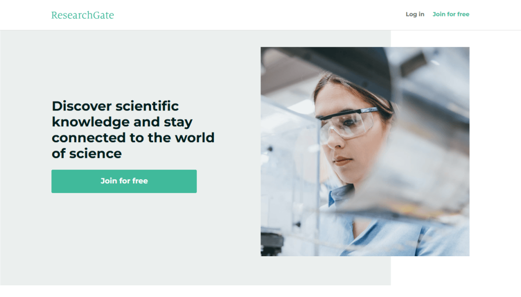 Web interface of ResearchGate