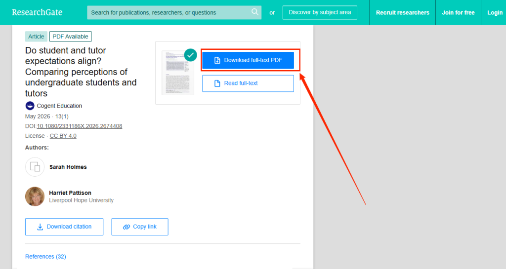 Click the Download full-text PDF button in ResearchGate