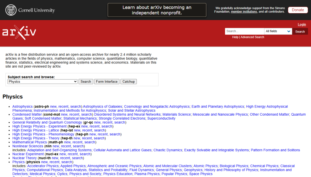 Interface of arXiv
