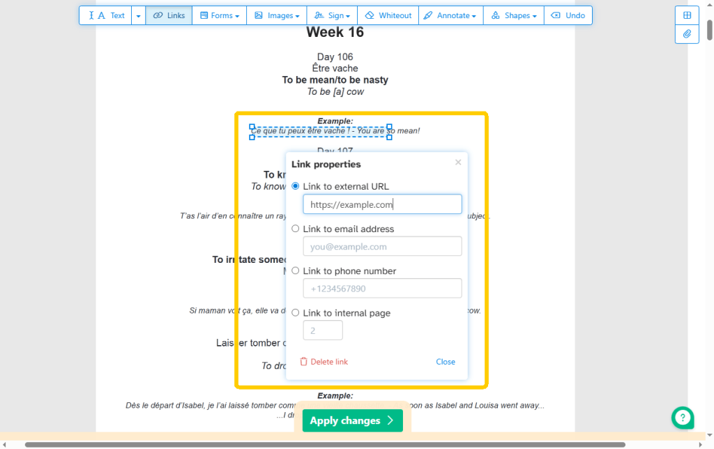Edit a Link in a PDF Online with Sejda