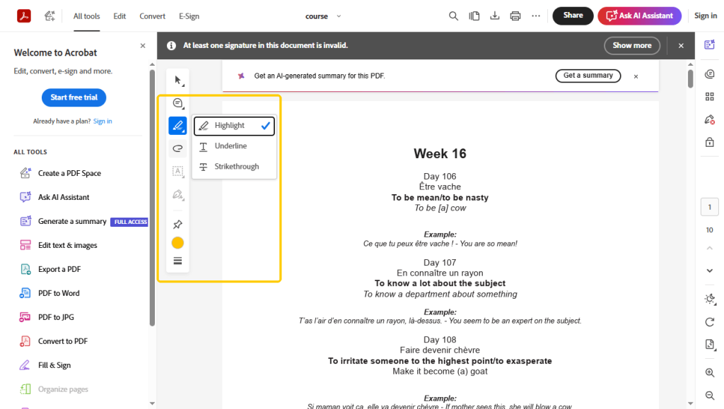 Acrobat Online Draw