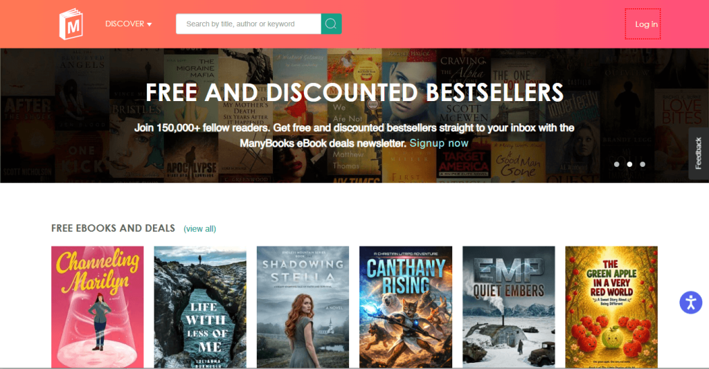 Interface of ManyBooks