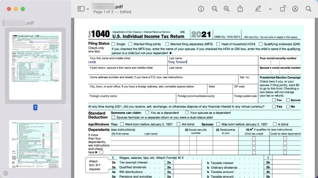 Fill out a PDF form on Mac using Preview