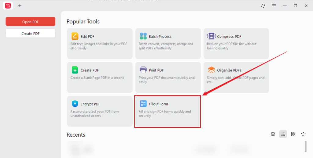 Click Fillout Form in JOPDF