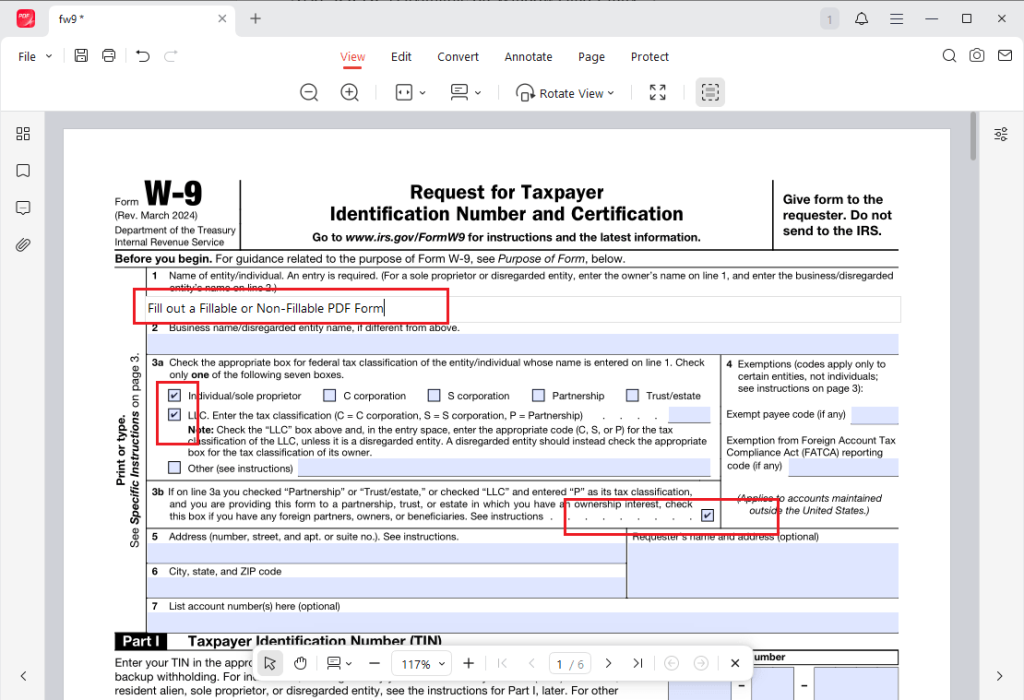 Fill out a PDF form for free in JOPDF