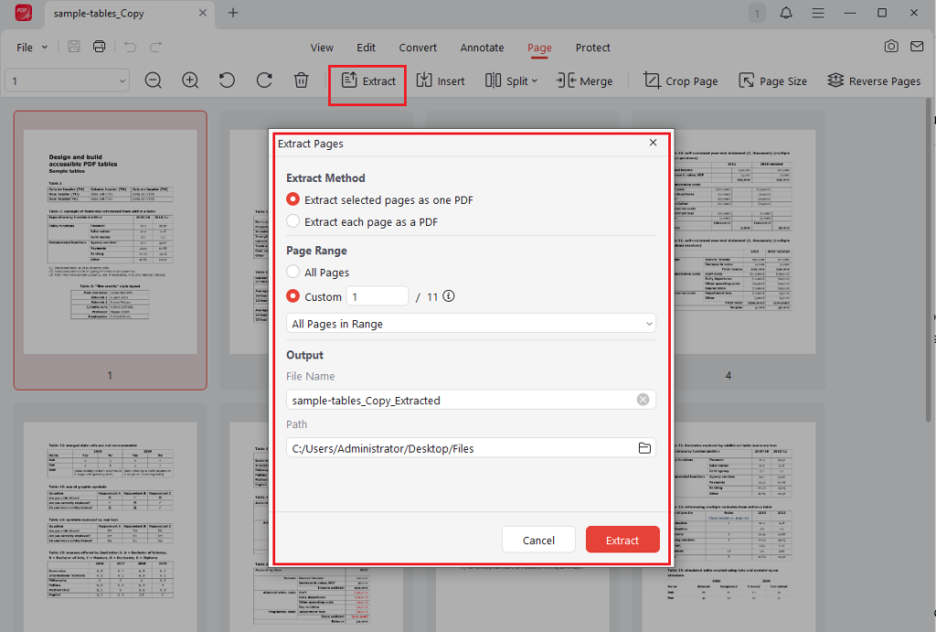 Extract PDF pages using JOPDF