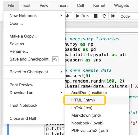 Export as HTML and Convert