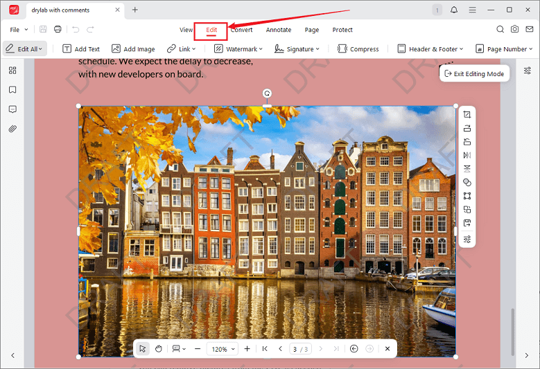 Go to Edit mode in JOPDF, click the unwanted image, and press Delete to remove it