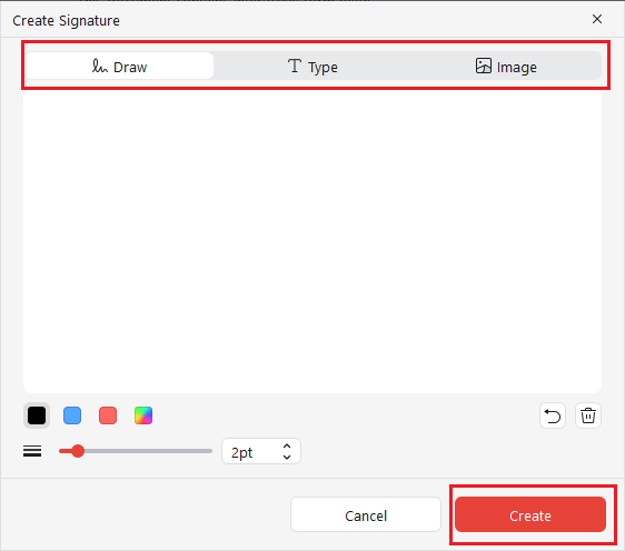 Create a new electronic signature in JOPDF