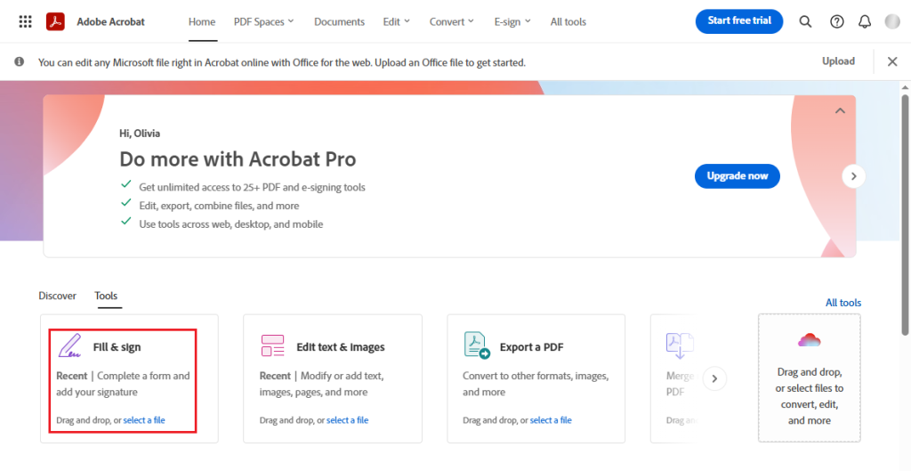 Try Adobe Acrobat Online to fill out and sign a PDF