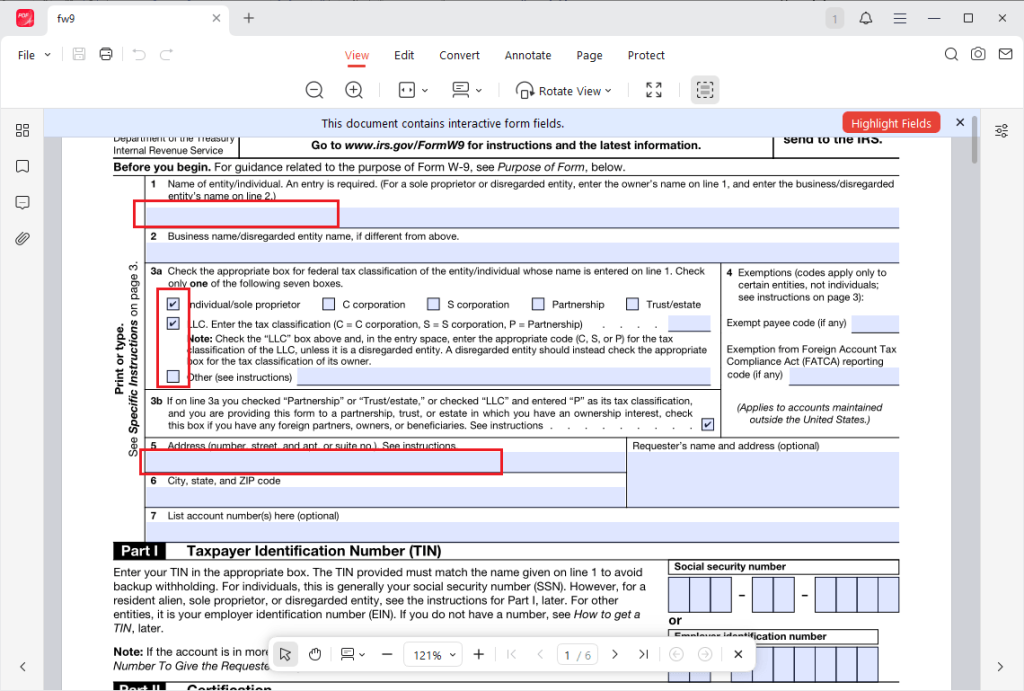 Fill out the PDF form in JOPDF