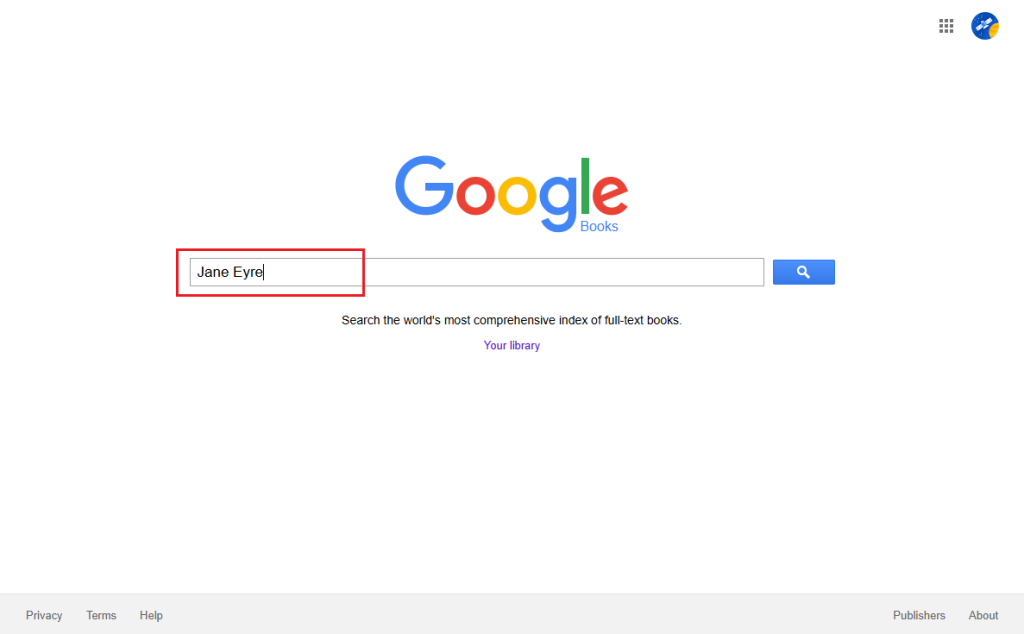 Search for the target book in Google Books