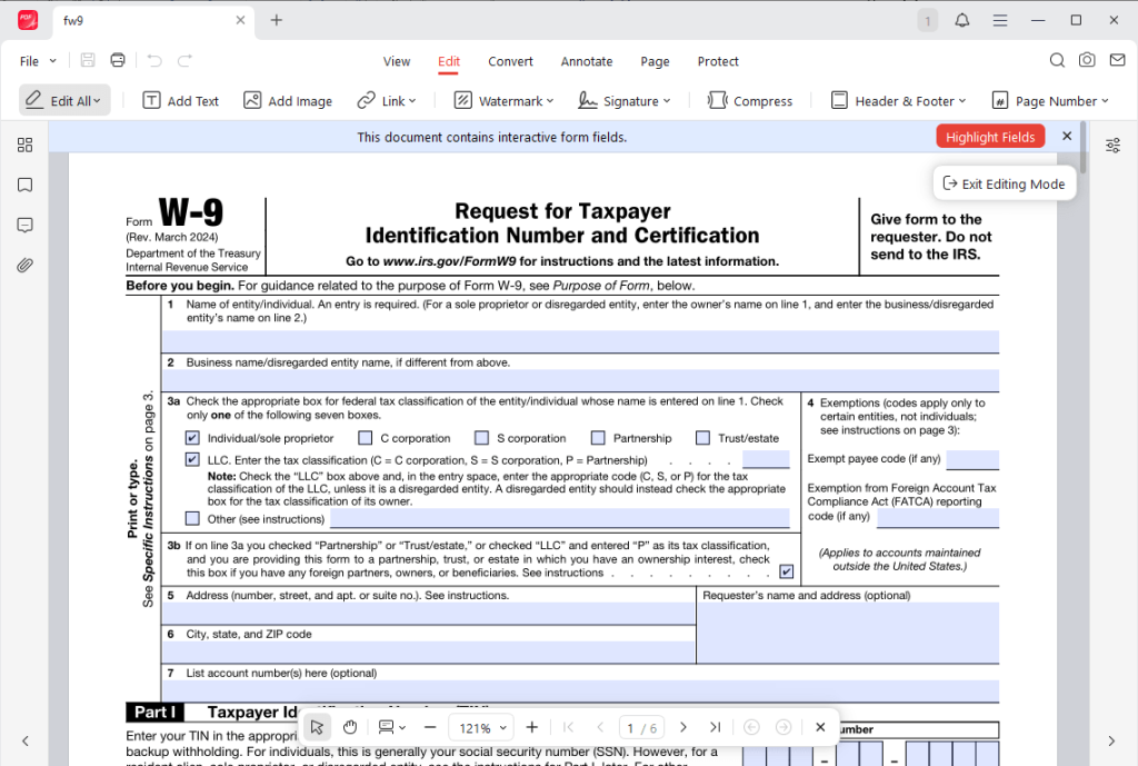 Main Edit interface of JOPDF