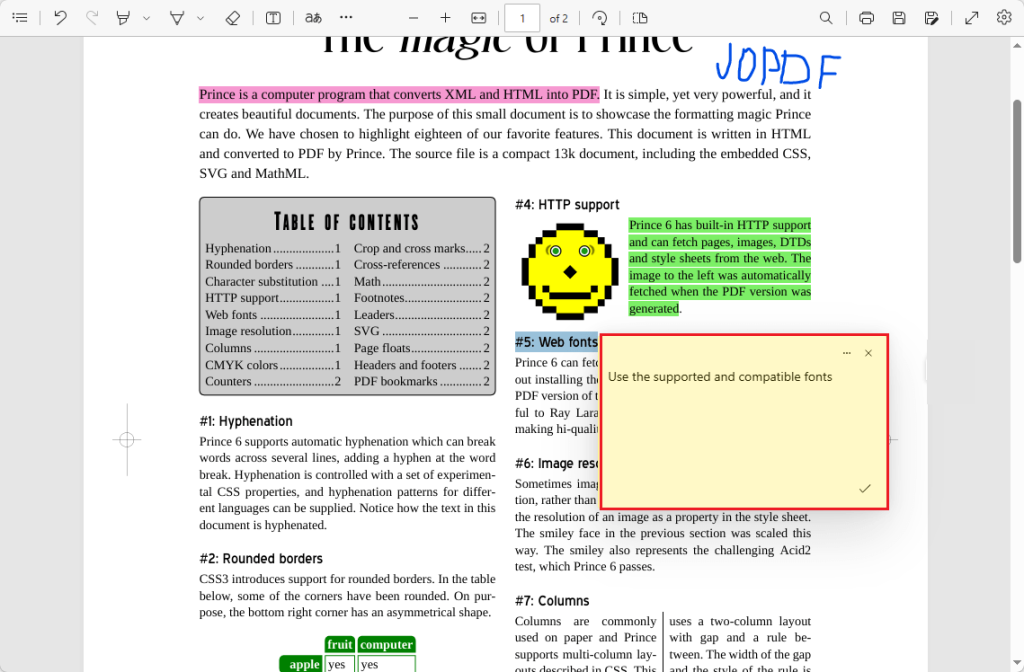 Add a comment to a PDF in Edge