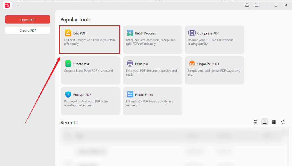 Click Edit PDF and import your PDF file into JOPDF