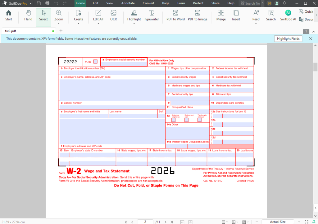 Fill out a PDF in SwifDoo PDF