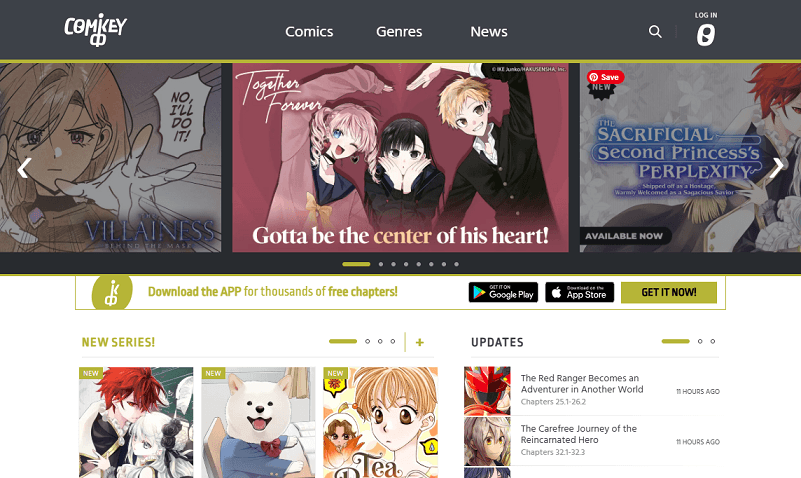 Interface of Comikey