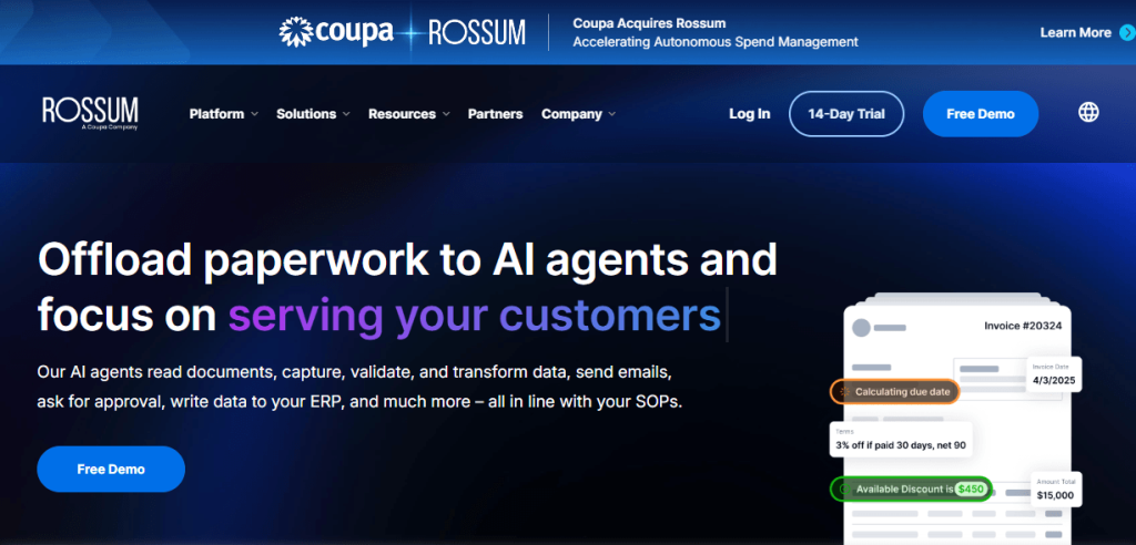 The web interface of Rossum