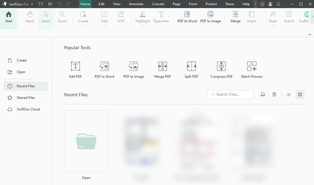 Main interface of SwifDoo PDF