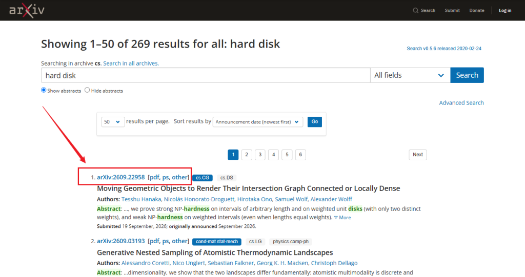 Download a research paper in arXiv