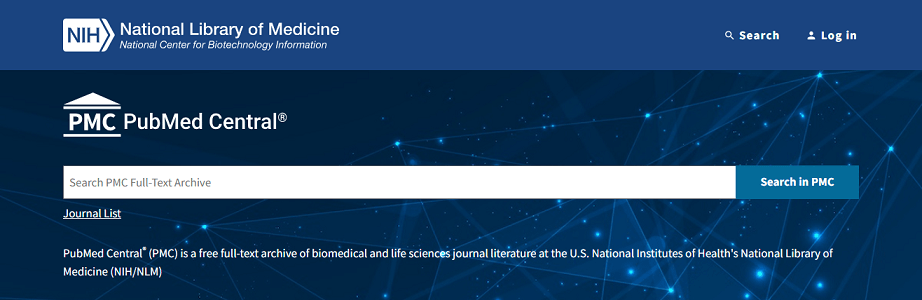 Interface of PubMed Central