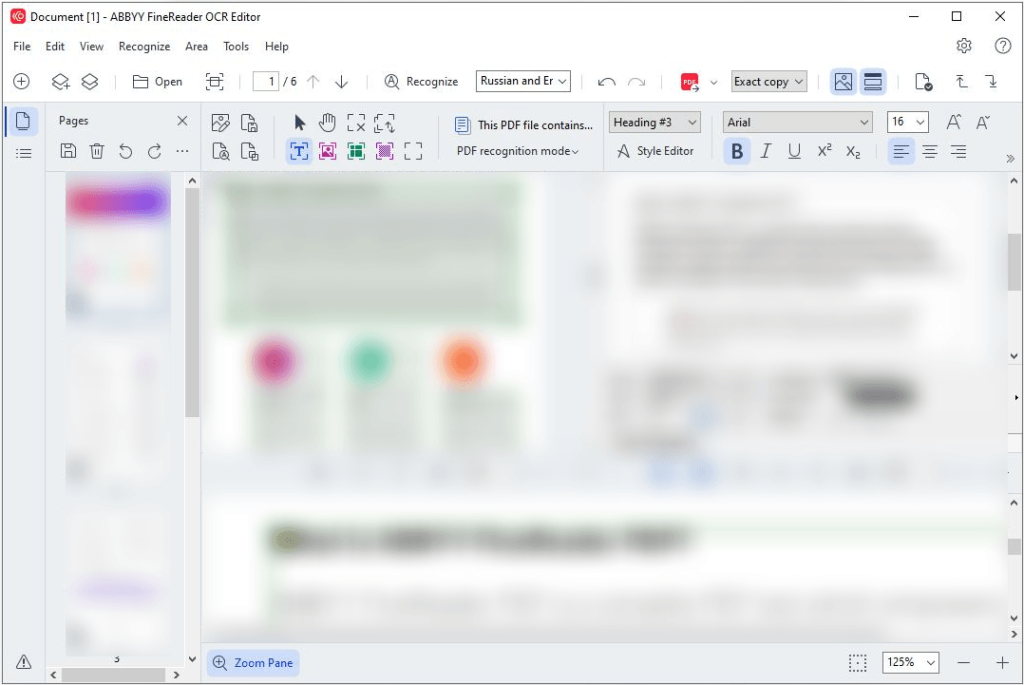 ABBYY FineReader PDF’s OCR editor