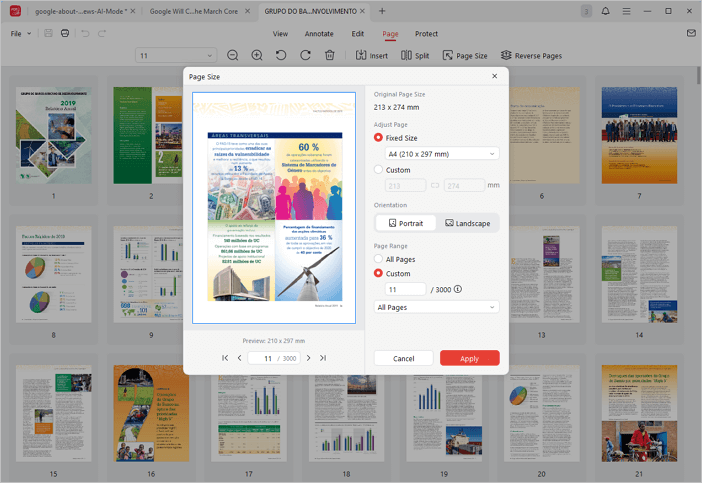 resize PDF page with JOPDF