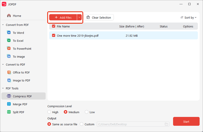 add files to JOPDF to compress