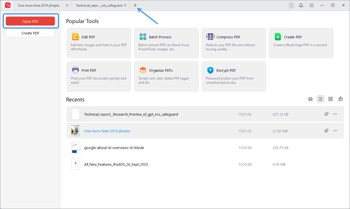 open PDF files with JOPDF