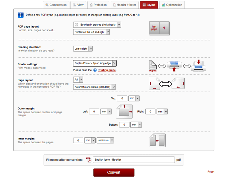 Convert PDF to Booklet Using Online2PDF 2
