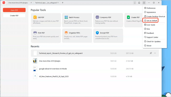 set JOPDF for Windows as default PDF Viewer