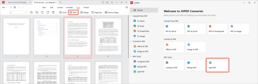 split PDF file with JOPDF