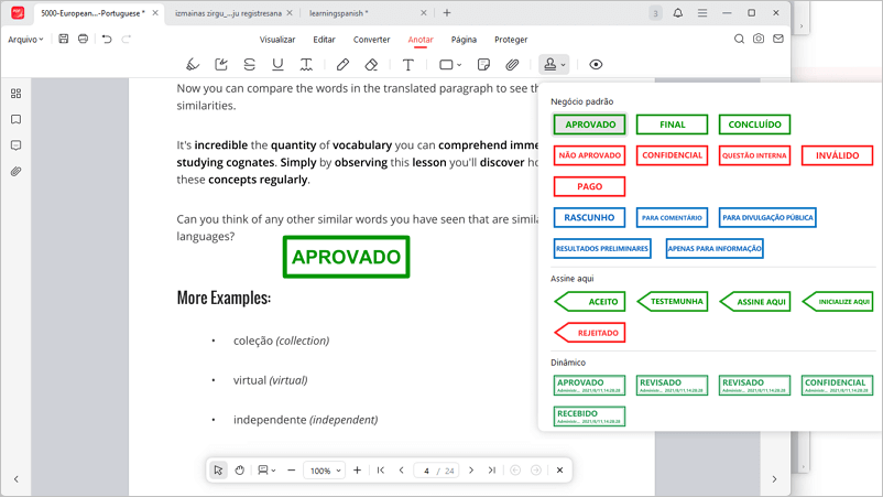 Adicionar carimbos ao PDF no JOPDF
